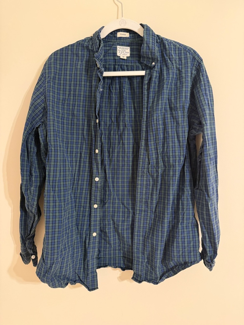 J. Crew Classic Fit Plaid Button Down Shirt SZ MED